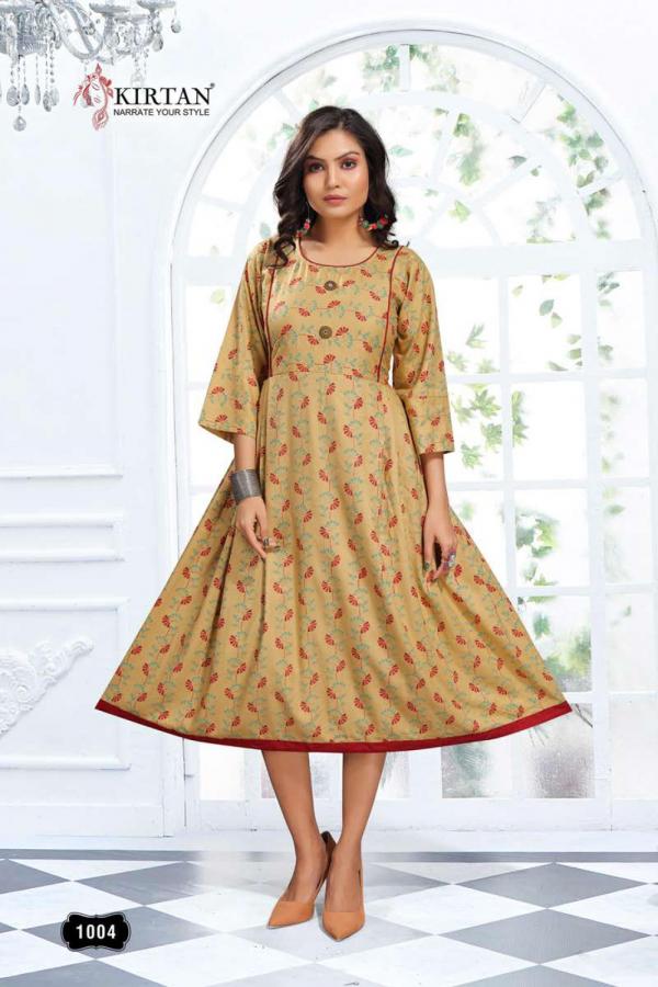 Kirtan Aarohi 2 Beautiful Rayon Printed Flair Kurti 